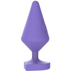  Фиолетовая анальная втулка с основанием-сердечком 8,8 см 