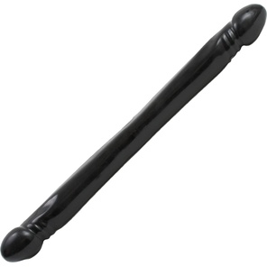  Чёрный двусторонний фаллоимитатор Double Header Smooth 44,5 см 