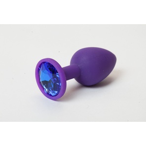  Фиолетовая силиконовая пробка с синим стразом 7,1 см 