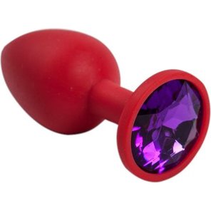  Красная силиконовая пробка с фиолетовым кристаллом 7,1 см 