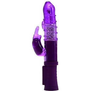 Фиолетовый вибратор MAGIC TALES SPELLING RABBIT со спиралью на стволе 22,5 см 