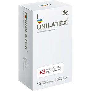  Разноцветные ароматизированные презервативы Unilatex Multifruit 12 шт. 3 шт. в подарок 