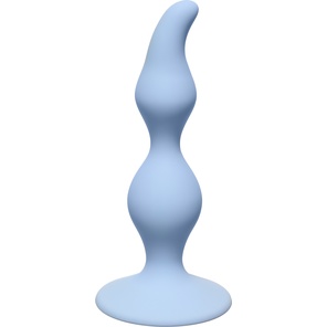 Голубая анальная пробка Curved Anal Plug Blue 12,5 см 