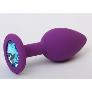  Фиолетовая силиконовая пробка с голубым стразом 7,1 см 