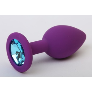  Фиолетовая силиконовая пробка с голубым стразом 8,2 см 
