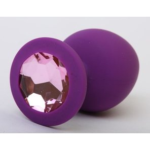  Фиолетовая силиконовая пробка с розовым стразом 8,2 см 
