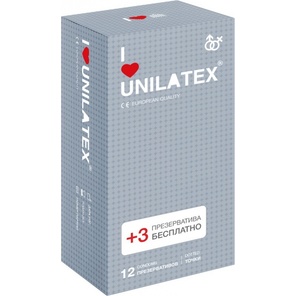  Презервативы с точками Unilatex Dotted 12 шт. 3 шт. в подарок 