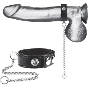 Утяжка на пенис с поводком Snap Cock Ring With 12 Leash 