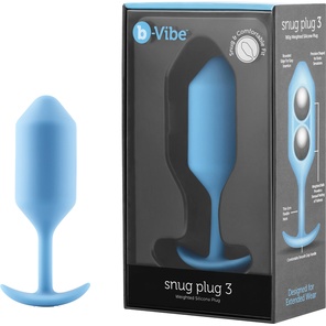  Голубая пробка для ношения B-vibe Snug Plug 3 12,7 см 