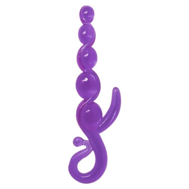 Фиолетовый анальный стимулятор-цепочка - 22 см