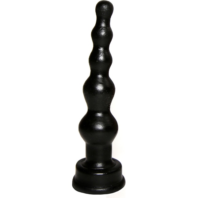 Чёрный анальный стимулятор-ёлочка - 14,5 см - Анальные конусы