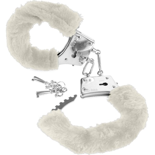Меховые белые наручники Beginner s Furry Cuffs - Fetish Fantasy Series. Фотография 3.