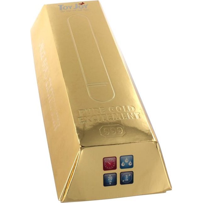 Вибратор Pure Gold Excitement золотого цвета - 20 см. - Basics. Фотография 2.