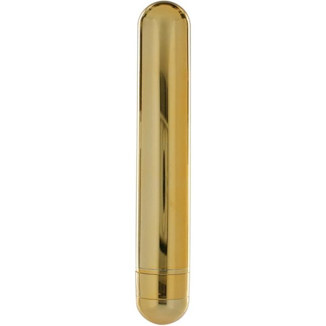 Вибратор Pure Gold Excitement золотого цвета - 20 см. - Basics