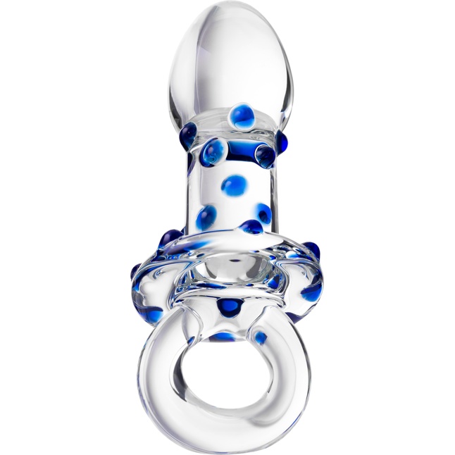 Стеклянная прозрачная втулка с кольцом - 14 см - Sexus Glass