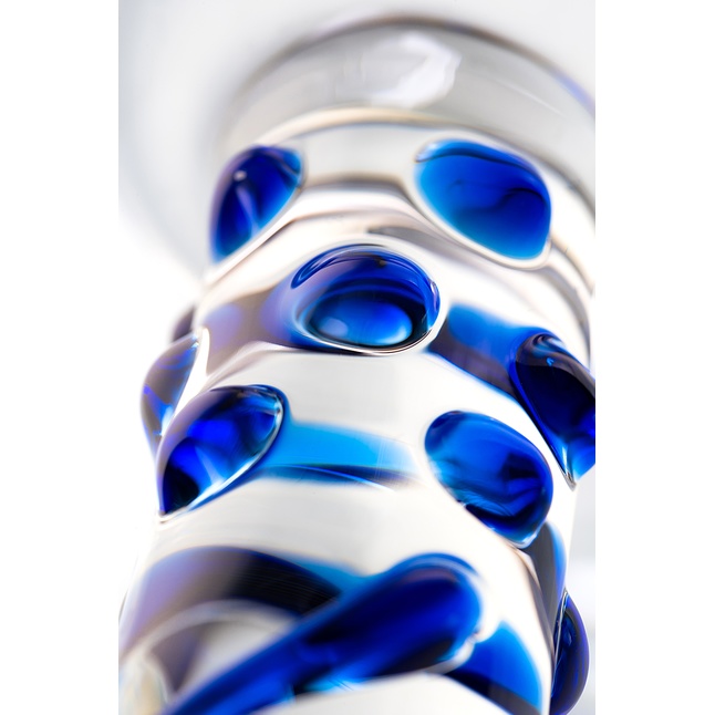 Стеклянный фаллос с различным рельефом - 18 см - Sexus Glass. Фотография 5.