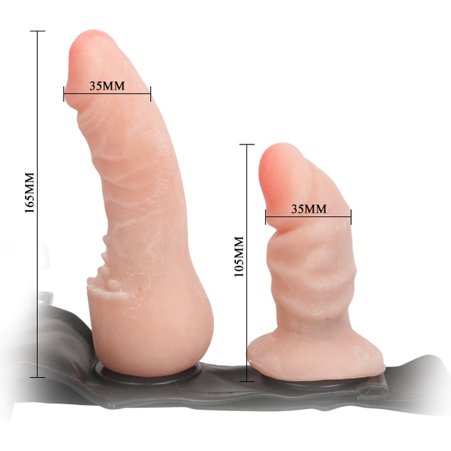 Поясной фаллос на трусиках с вагинальной пробкой Female Harness Ultra - 16,5 см. Фотография 6.