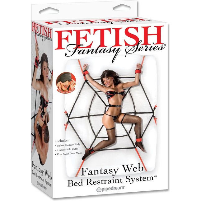 Набор для фиксаций на кровати Fantasy Web Bed Restraint System - Fetish Fantasy Series. Фотография 2.