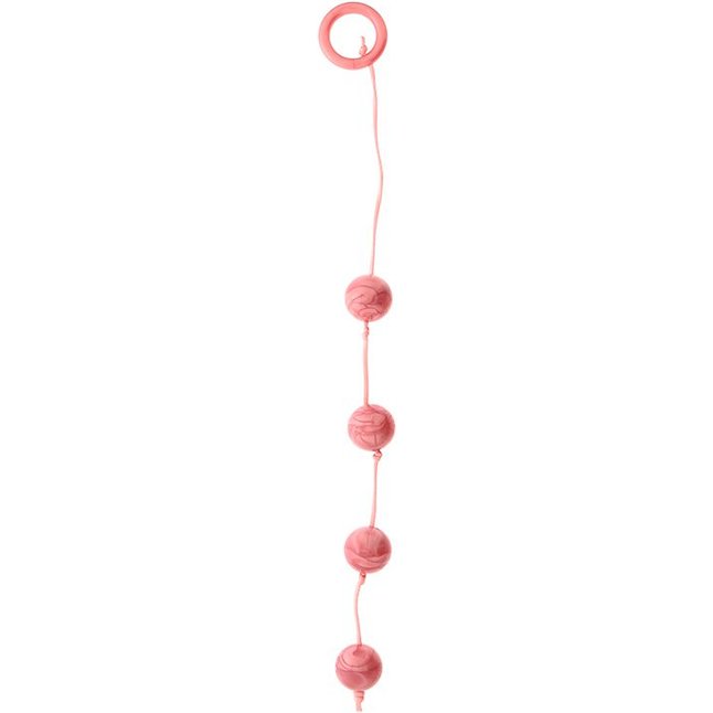 Розовые перламутровые анальные шарики большого диаметра - Good Vibes