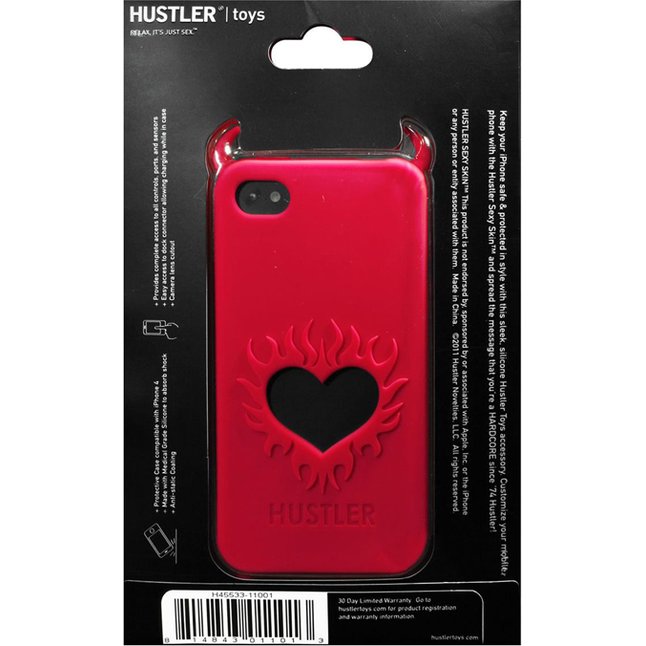 Красный чехол HUSTLER из силикона для iPhone 4, 4S. Фотография 3.