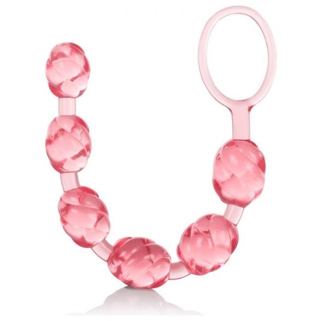 Розовая анальная цепочка Swirl Pleasure Beads - 20 см - Beads