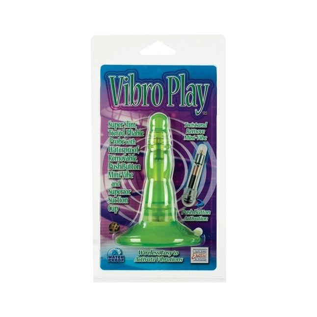 Зелёная анальная вибропробочка VIBRO PLAY - Anal Toys. Фотография 2.
