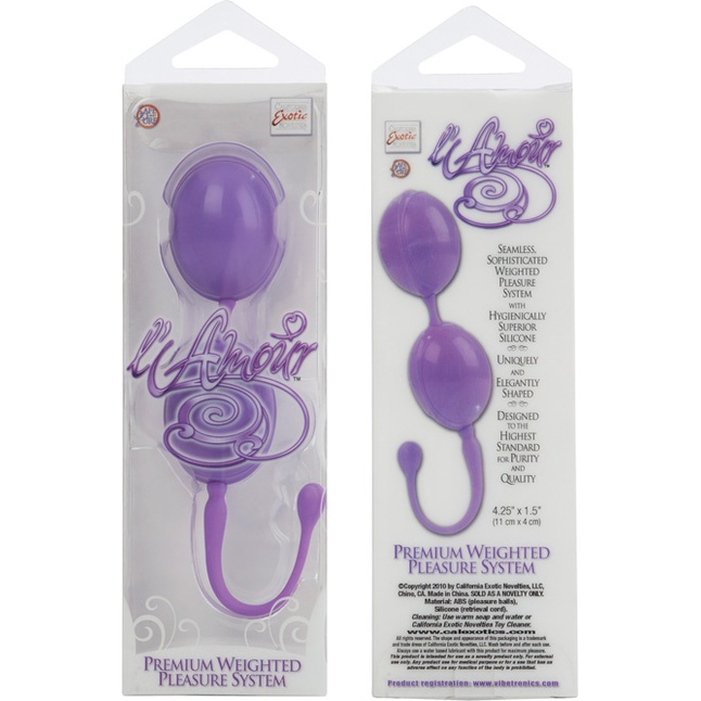 Фиолетовые вагинальные шарики LAmour Premium Weighted Pleasure System - L Amour. Фотография 3.