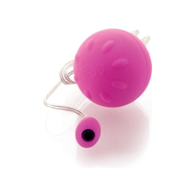 Фиолетовый виброшарик с выносным пультом-кнопкой - Sexus Funny Five