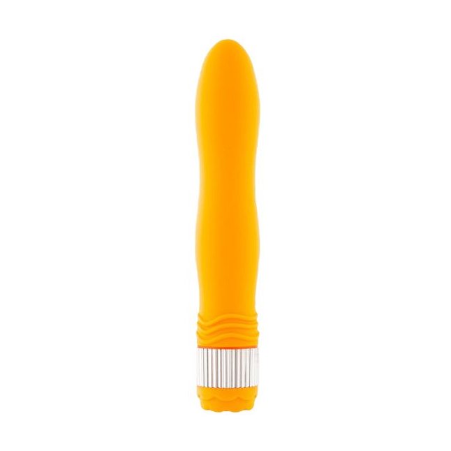 Оранжевый водонепроницаемый вибратор - 21,5 см - Sexus Funny Five