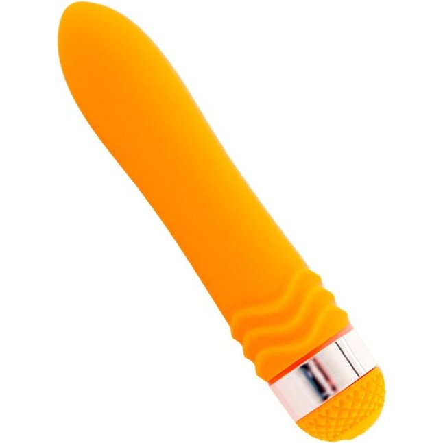 Оранжевый водонепроницаемый вибратор - 14 см - Sexus Funny Five