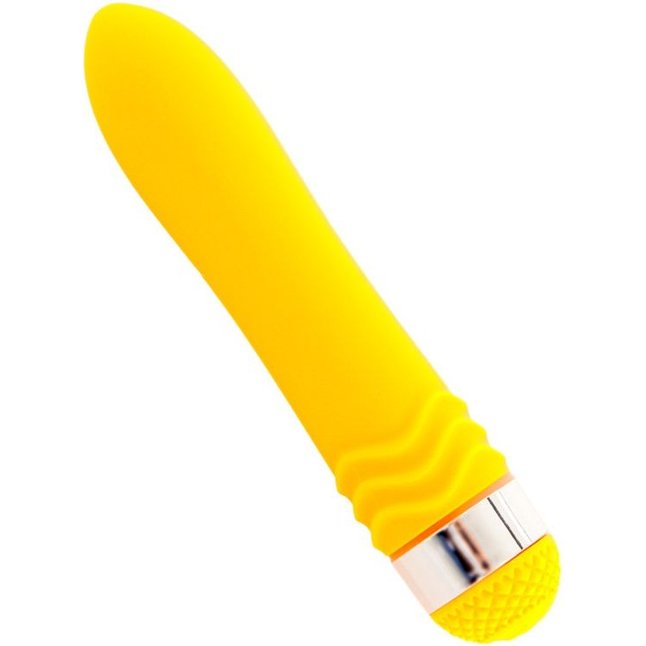 Желтый водонепроницаемый вибратор - 14 см - Sexus Funny Five