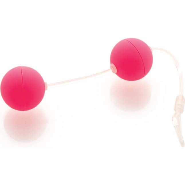Розовые вагинальные шарики на прозрачной сцепке - Sexus Funny Five