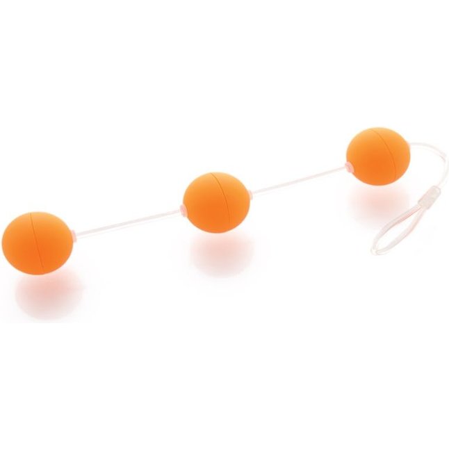 Анальная цепочка из 3 оранжевых шариков - Sexus Funny Five