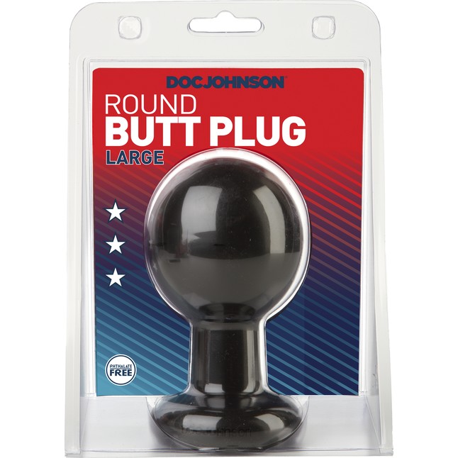 Круглая черная анальная пробка Classic Round Butt Plugs Large - 12,1 см - The Classics. Фотография 2.