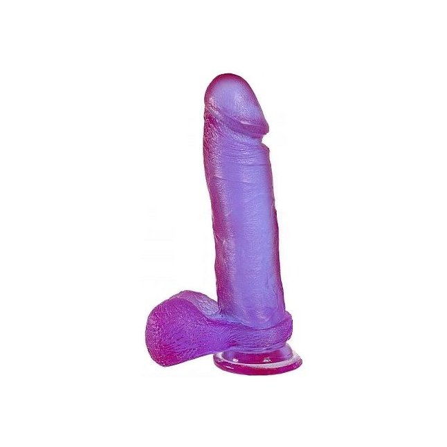 Фиолетовый фаллос на присоске CRYSTAL JELLIES - 20,5 см - Crystal Jellies. Фотография 2.