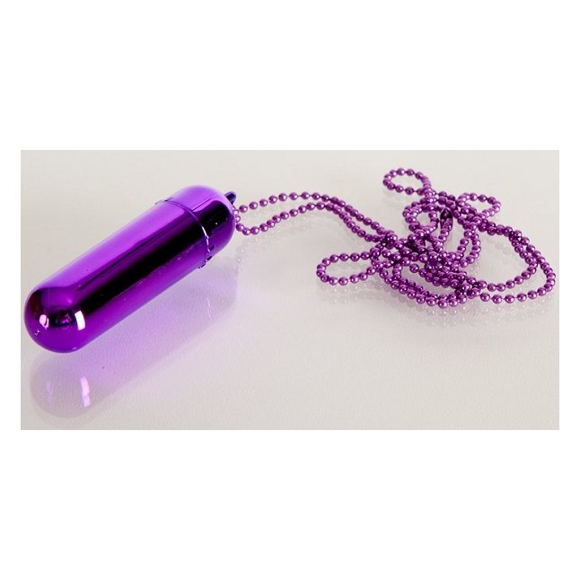 Фиолетовый мини-вибратор на цепочке