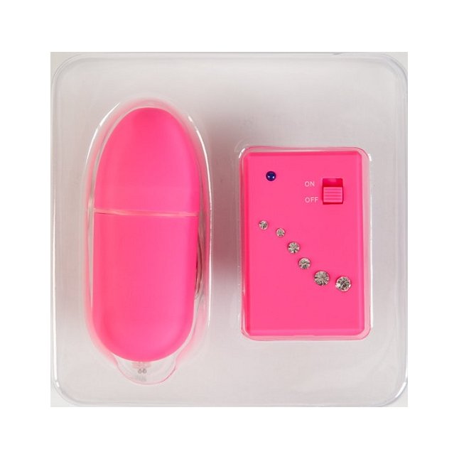 Розовое виброяйцо с пультом ДУ - 8 см - Basic