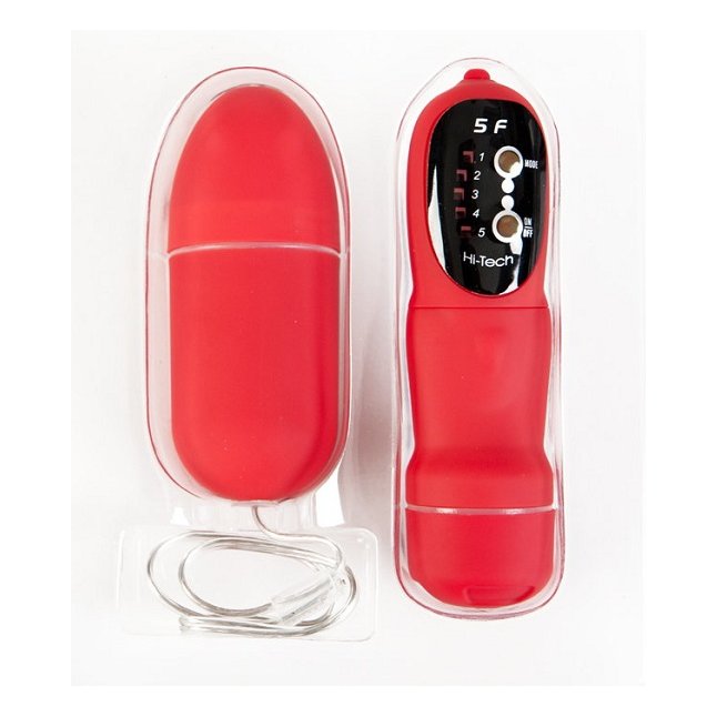 Красный мини-вибратор в форме яйца с пультом ДУ - Black Red