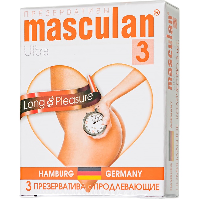 Презервативы Masculan Long Pleasure с продлевающим эффектом - 3 шт
