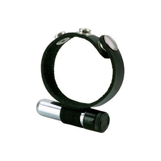 Кожаное эрекционное кольцо с вибрацией COLT - Colt