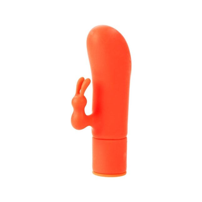 Оранжевый вибромассажер с клиторальным стимулятором серии Posh - Posh