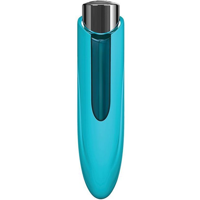 Голубой вибратор со снимающейся насадкой Nyx - 12,7 см - Key