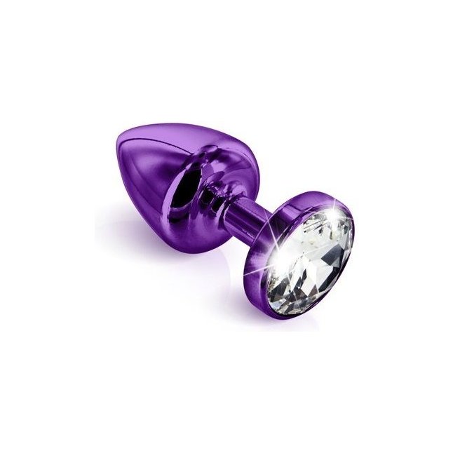 Анальная пробка с кристаллом ANNI round purple T3 фиолетового цвета - 9 см