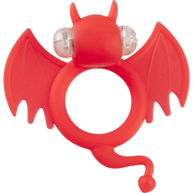 Красное эрекционное кольцо Devil Bat - S-line
