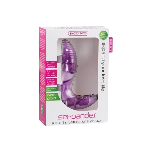 Фиолетовая вибронасадка Sexpander - Shots Toys. Фотография 2.