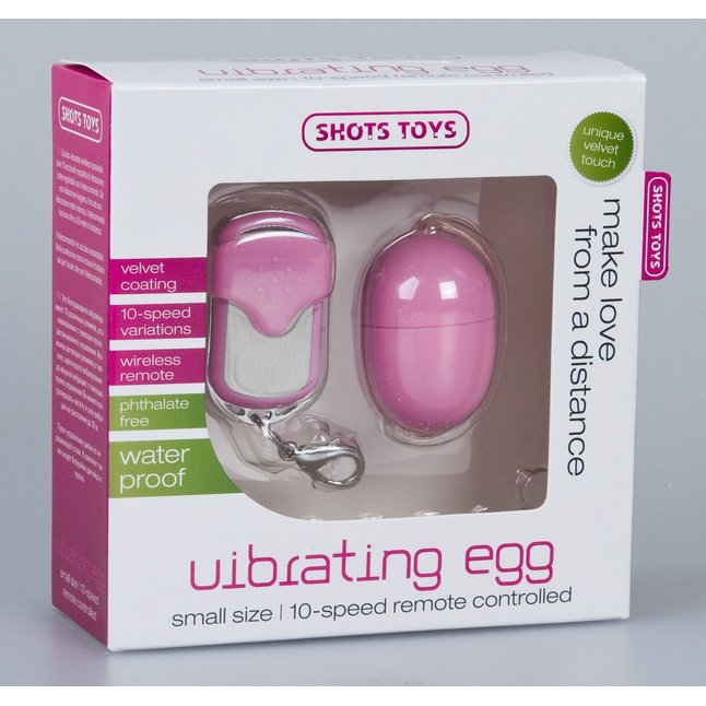 Розовое виброяичко 10 Speed Remote Vibrating Egg Small - Shots Toys. Фотография 2.