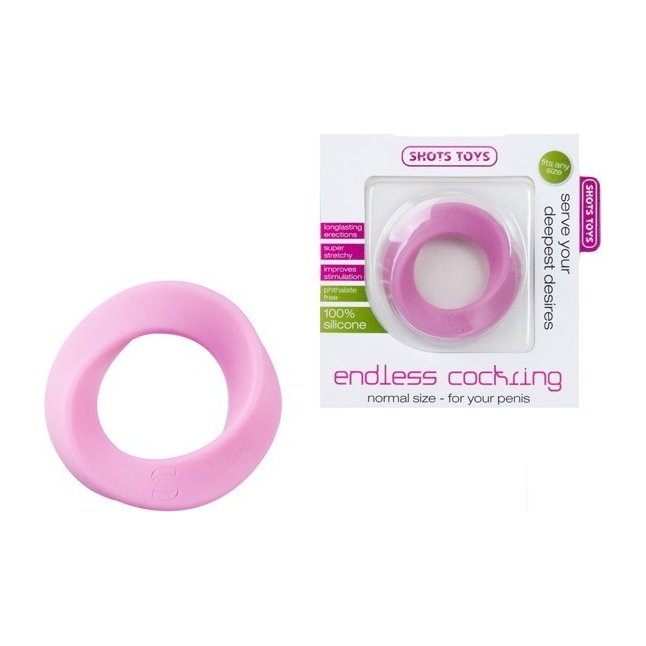 Розовое эрекционное кольцо Endless Cocking Small - Shots Toys