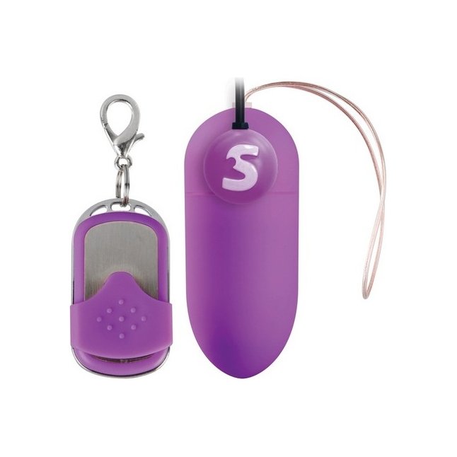 Фиолетовое виброяичко Rechargeable Vibrating egg с пультом ДУ - Shots Toys