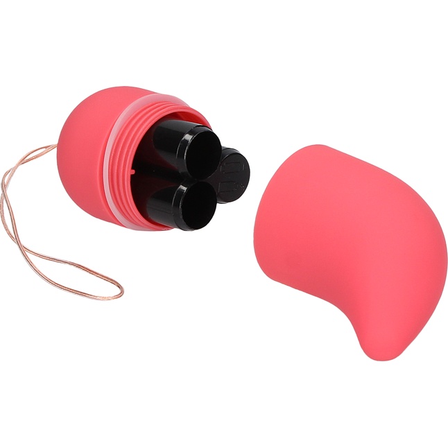 Розовое виброяйцо Vibrating G-spot Egg medium с пультом ДУ - Shots Toys. Фотография 5.
