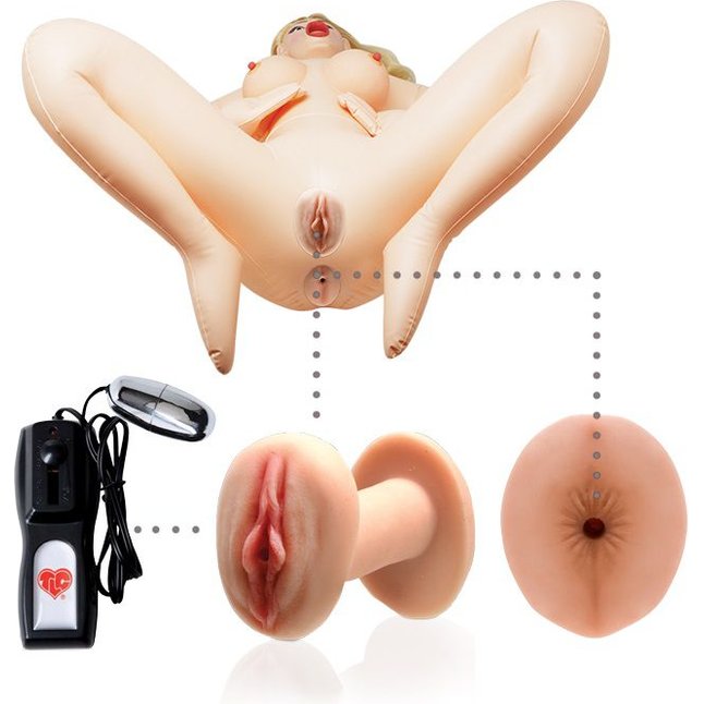Надувная секс-кукла с вибрацией TLC Carmen Luvana CyberSkin Inflatable Sex Doll Vibrating - CyberSkin. Фотография 4.